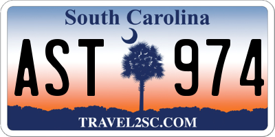 SC license plate AST974
