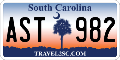 SC license plate AST982