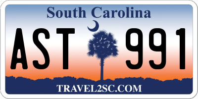 SC license plate AST991