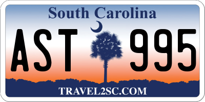 SC license plate AST995