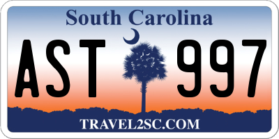 SC license plate AST997
