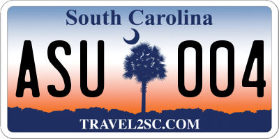 SC license plate ASU004