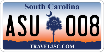 SC license plate ASU008