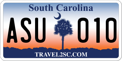SC license plate ASU010