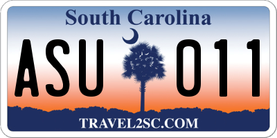 SC license plate ASU011