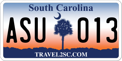 SC license plate ASU013