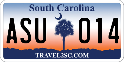 SC license plate ASU014
