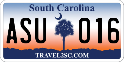 SC license plate ASU016