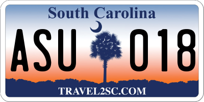 SC license plate ASU018