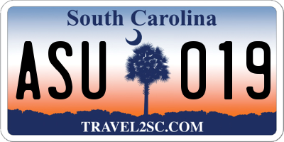 SC license plate ASU019