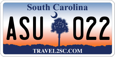 SC license plate ASU022