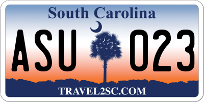 SC license plate ASU023