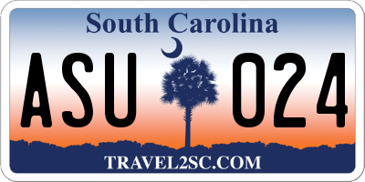 SC license plate ASU024