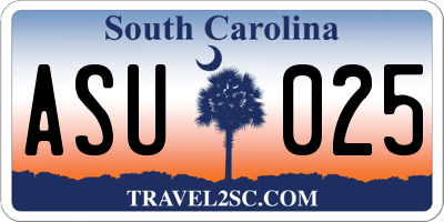 SC license plate ASU025