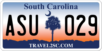 SC license plate ASU029