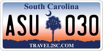 SC license plate ASU030