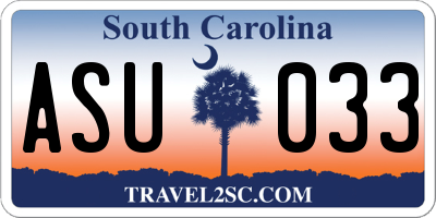 SC license plate ASU033