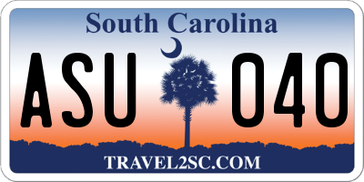 SC license plate ASU040