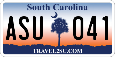 SC license plate ASU041