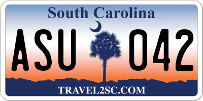 SC license plate ASU042