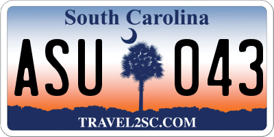 SC license plate ASU043