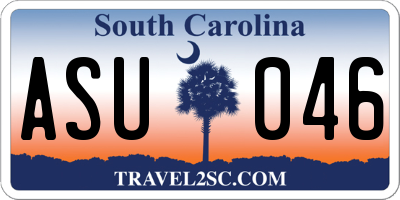 SC license plate ASU046