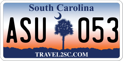 SC license plate ASU053