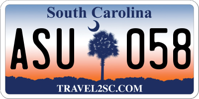 SC license plate ASU058