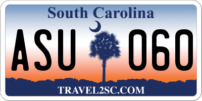 SC license plate ASU060
