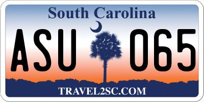 SC license plate ASU065