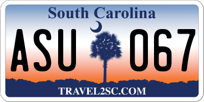 SC license plate ASU067