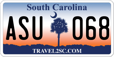 SC license plate ASU068