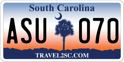 SC license plate ASU070