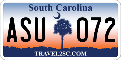 SC license plate ASU072