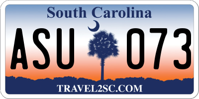 SC license plate ASU073