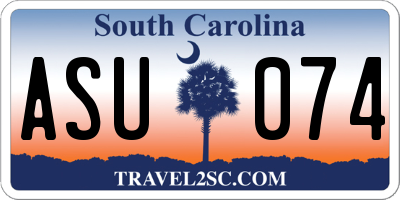 SC license plate ASU074