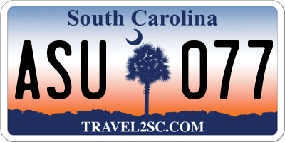 SC license plate ASU077