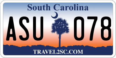 SC license plate ASU078