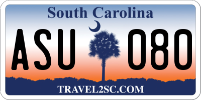 SC license plate ASU080