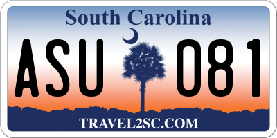 SC license plate ASU081