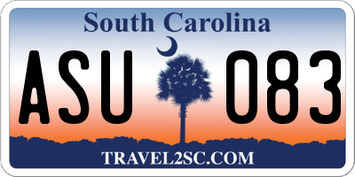 SC license plate ASU083