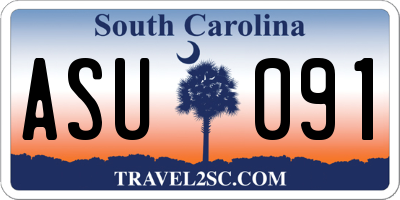 SC license plate ASU091
