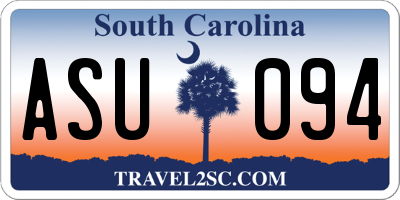SC license plate ASU094