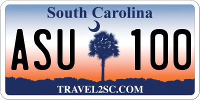 SC license plate ASU100