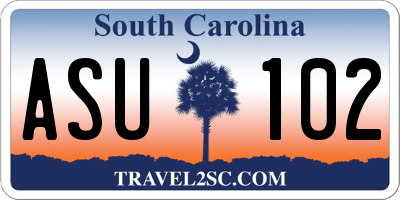 SC license plate ASU102