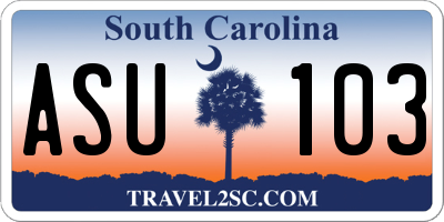 SC license plate ASU103
