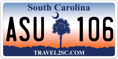SC license plate ASU106