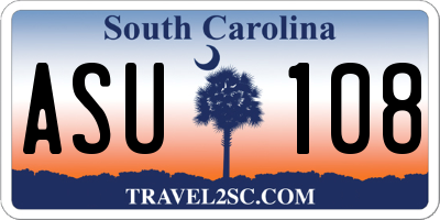 SC license plate ASU108