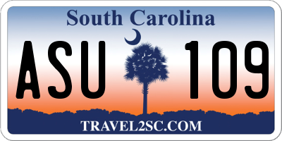 SC license plate ASU109
