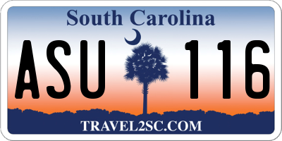 SC license plate ASU116